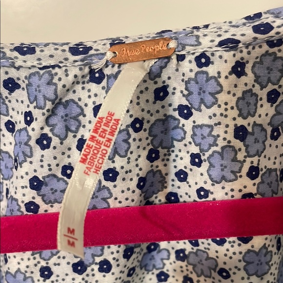 Free People Floral Top in Blue and White - Picture 2 of 3